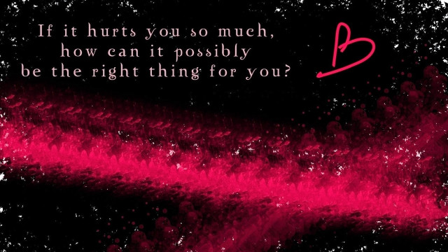 Pink black background quote hurts free wallpaper - medium preview image