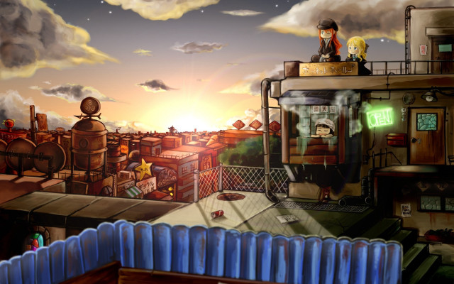 Man building sky clouds cityscape free wallpaper - medium preview image