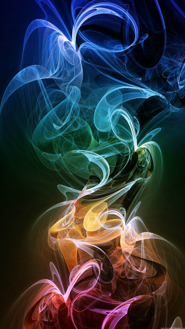Colorful smoke swirls dark background free wallpaper - medium preview image