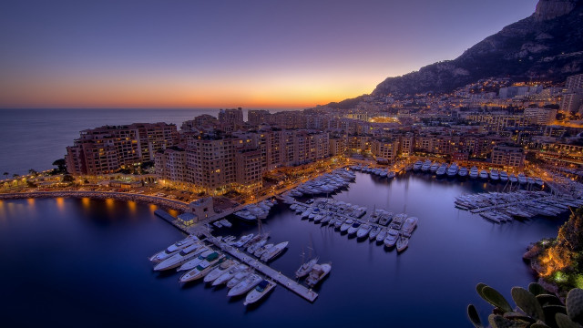 Harbor boats city sunset matte free wallpaper - medium preview image