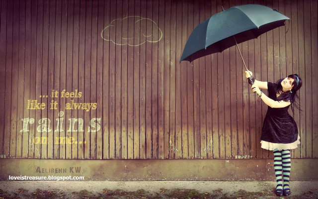 Woman umbrella graffiti wall writing free wallpaper - medium preview image