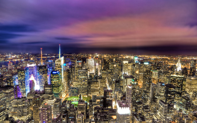 Cityscape tower bridge night purple free wallpaper - medium preview image