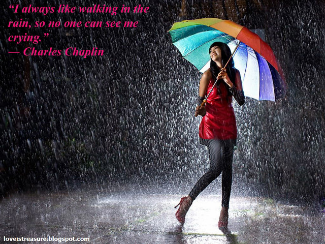 Woman umbrella rain quote charles free wallpaper - medium preview image