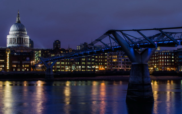 Bridge river cityscape night lights #2 free wallpaper - medium preview image