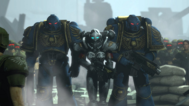 Space people robot warhammer glowing free wallpaper - medium preview image