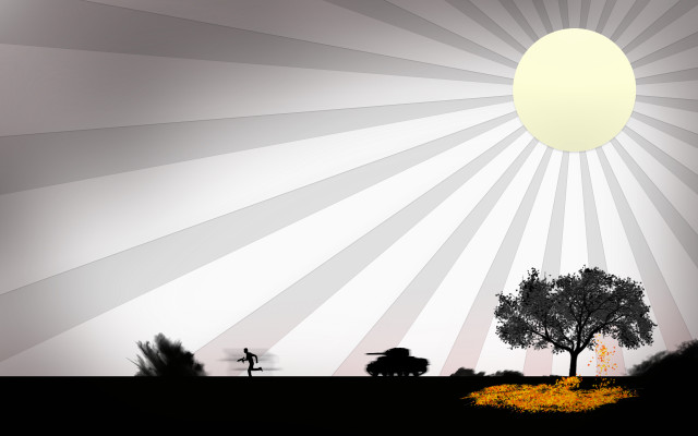 Person walking tree car sunburst free wallpaper - medium preview image