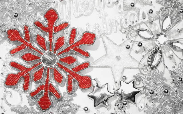 Snowflake silver stars folk art free wallpaper - medium preview image