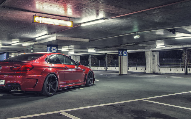 Red car parking garage parking free wallpaper - medium preview image