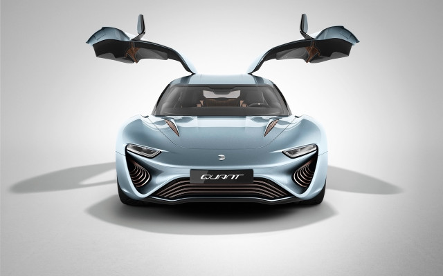 Blue sports car hood open free wallpaper - medium preview image