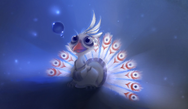 White bird blue tail red free wallpaper - medium preview image
