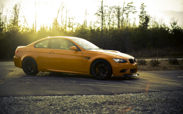 Yellow car parking lot backlit free wallpaper - medium preview image