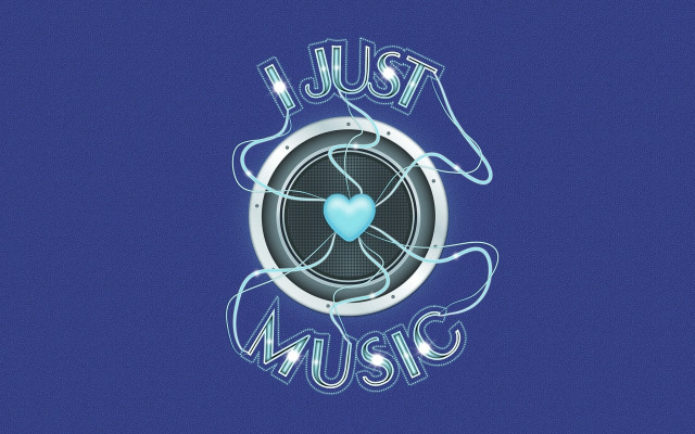 Blue speaker heart music sticker free wallpaper - medium preview image