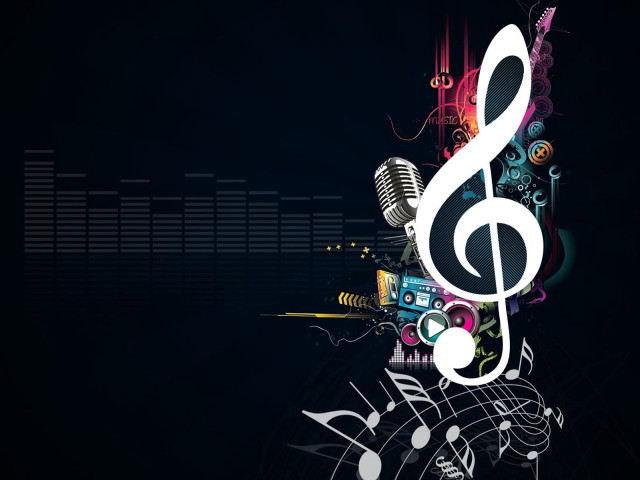 Musical note symbols microphone image free wallpaper - medium preview image