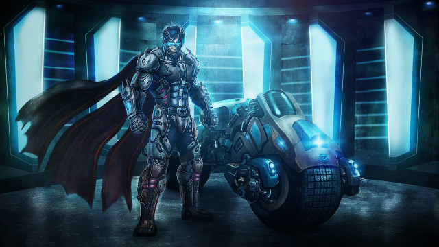 Futuristic man motorcycle cobra concept free wallpaper - medium preview image