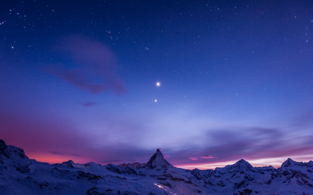 Mountain range star night sky free wallpaper - medium preview image