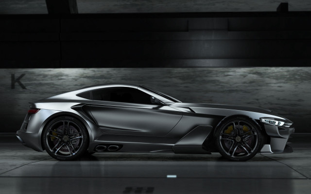 Silver sports car garage matte free wallpaper - medium preview image