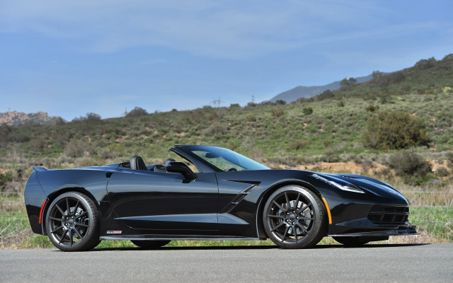 Black corvette convertible road hill free wallpaper - medium preview image