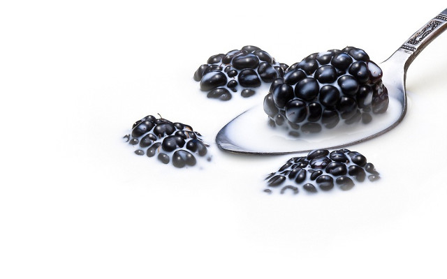 Spoon blackberries professional food photography free wallpaper - medium preview image