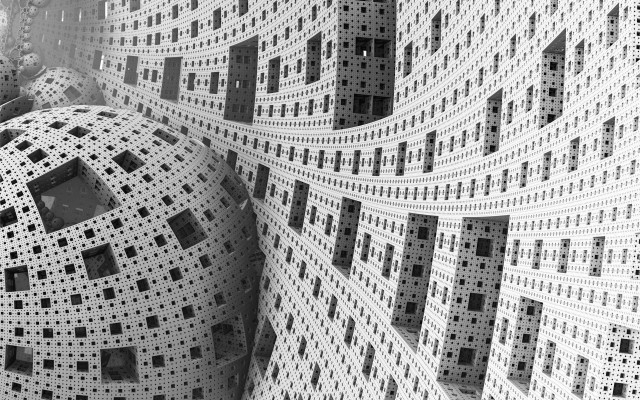 Black white abstract sculpture fractals free wallpaper - medium preview image
