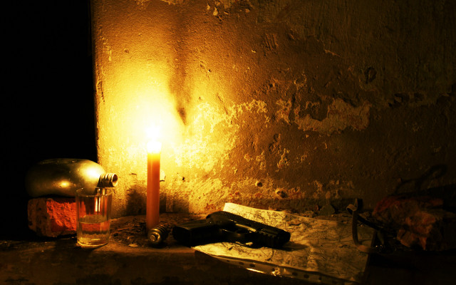 Candle table walllight stilllife burning free wallpaper - medium preview image