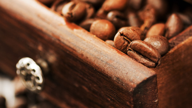 Wooden box coffee beans metal free wallpaper - medium preview image
