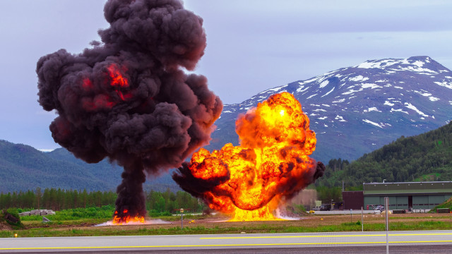 Fire mountain plume explosions nature free wallpaper - medium preview image