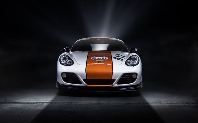 White orange sports car dark free wallpaper - medium preview image