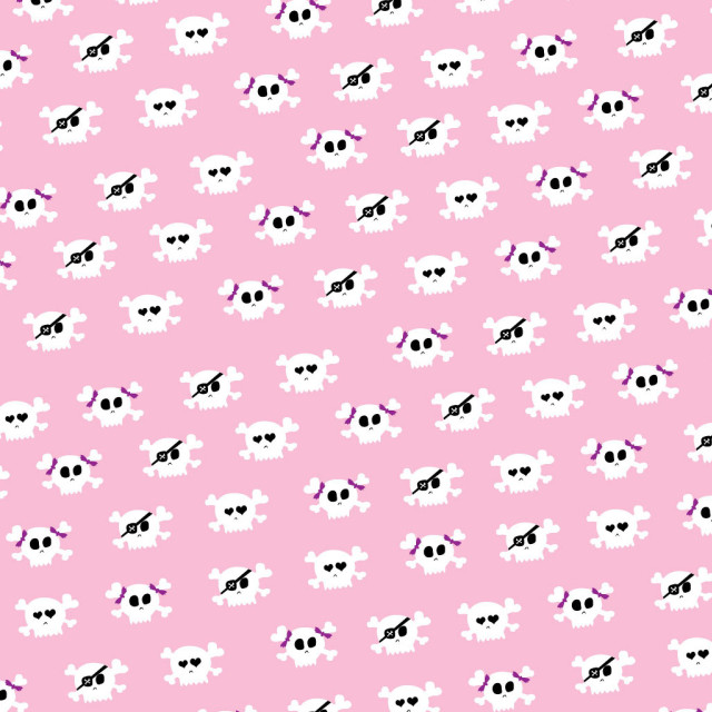 Pink background skulls crossbones pattern free wallpaper - medium preview image