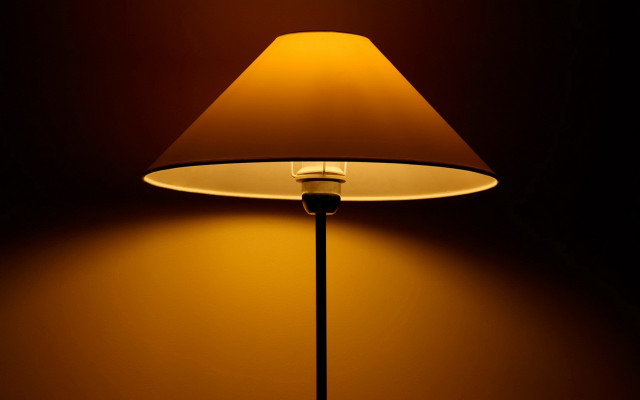 Lamp table room yellow shade free wallpaper - medium preview image
