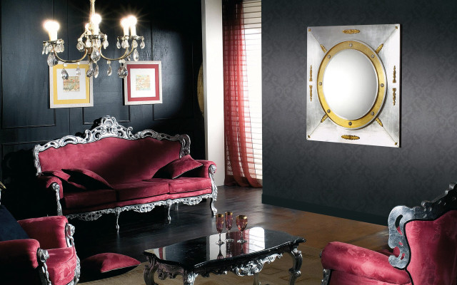 Living room couch mirror chandelier free wallpaper - medium preview image