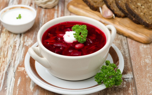 Soup sour cream vegetables bread free wallpaper - medium preview image