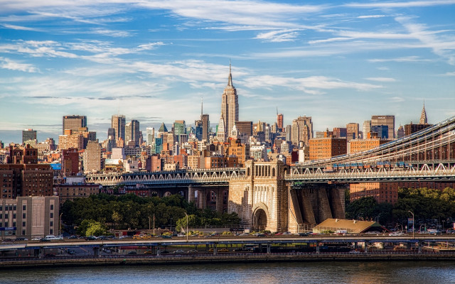 Bridge river city architecture skyline free wallpaper - medium preview image