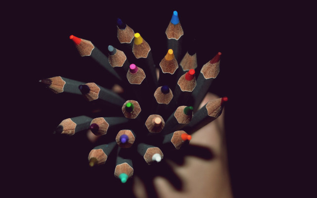 Pencils cup hand child drawing #2 free wallpaper - medium preview image