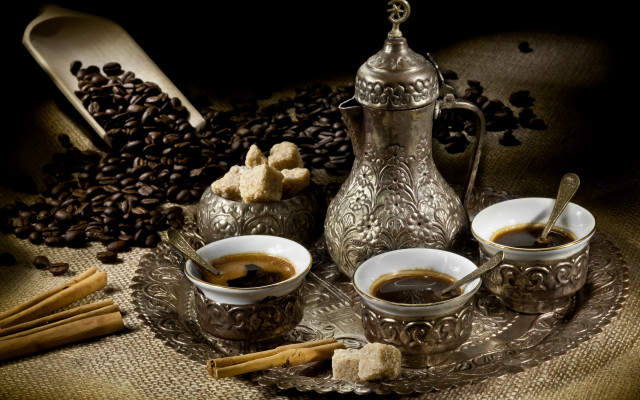 Silver tray coffee cinnamon silver free wallpaper - medium preview image