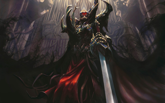 Demonic knight dark forest glowing free wallpaper - medium preview image