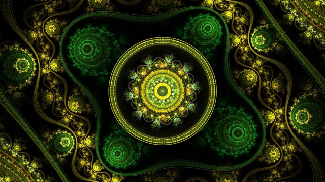 Green yellow pattern mandelbrot fractals free wallpaper - medium preview image