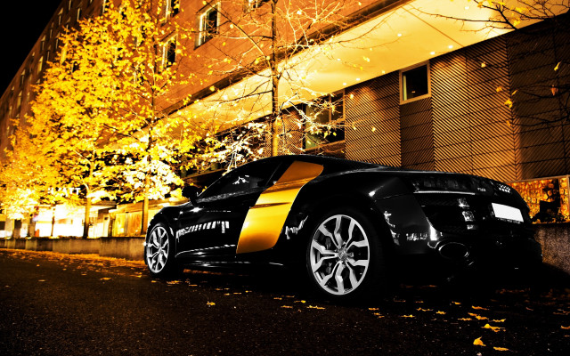 Black yellow sports car night #2 free wallpaper - medium preview image
