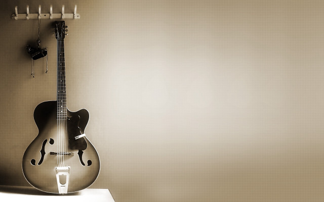 Guitar shelf room light coatrack free wallpaper - medium preview image