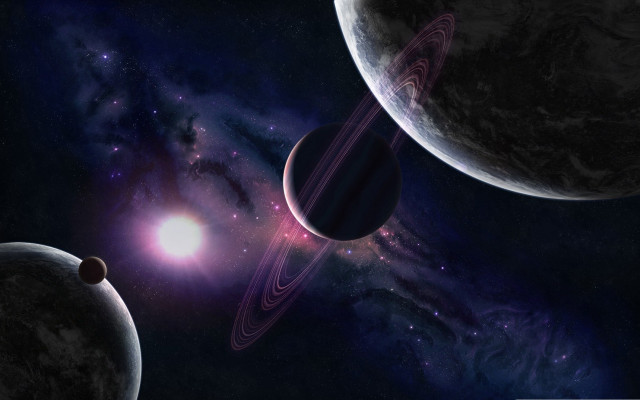 Planets stars bright light space free wallpaper - medium preview image