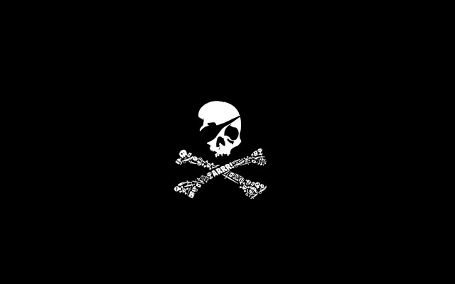 Skull crossbones white skull left free wallpaper - medium preview image