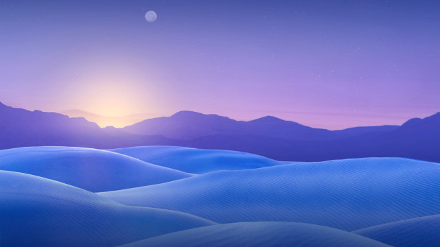 Sunset mountain moonlight starry sky free wallpaper - medium preview image