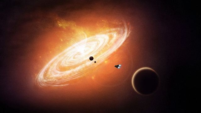Blackhole gasring smallstar foreground starrysky free wallpaper - medium preview image