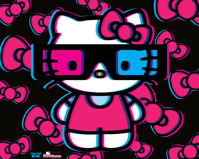 Hello kitty hearts sunglasses pop free wallpaper - medium preview image