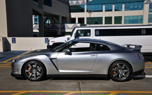 Silver sports car parking lot #3 free wallpaper - medium preview image