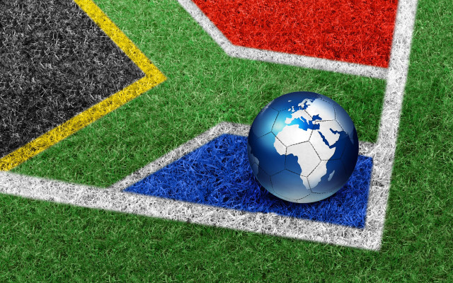 Soccerball field flag 3d render free wallpaper - medium preview image