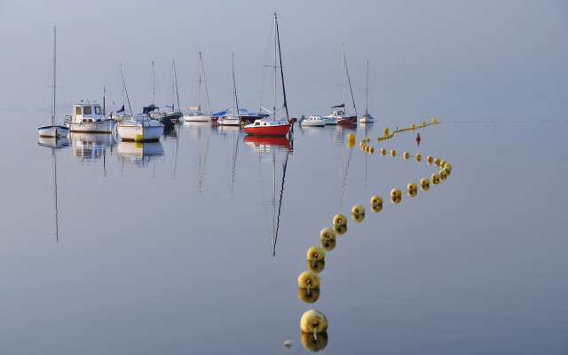 Boats buoys lake landart digital free wallpaper - medium preview image