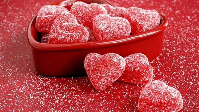 Red bowl heart sugars glittery free wallpaper - medium preview image