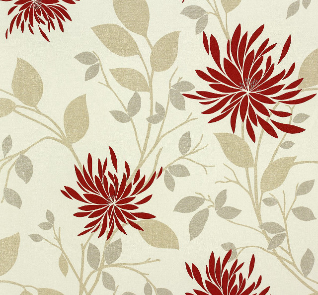 Red beige flower pattern white free wallpaper - medium preview image