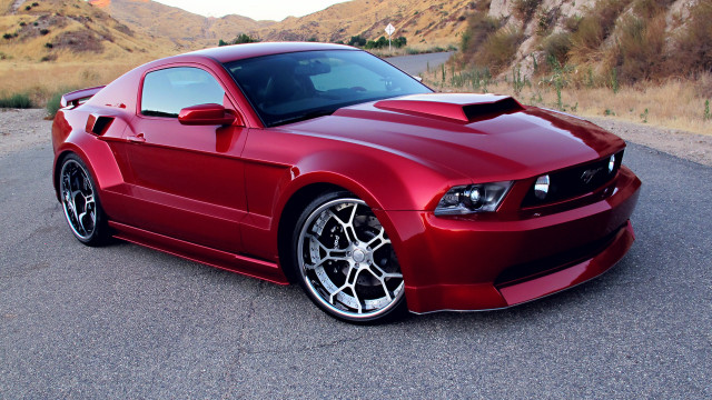 Red mustang california mountains 3d free wallpaper - medium preview image