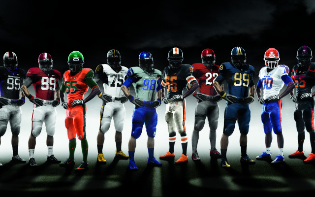 Football players line helmets realistic free wallpaper - medium preview image